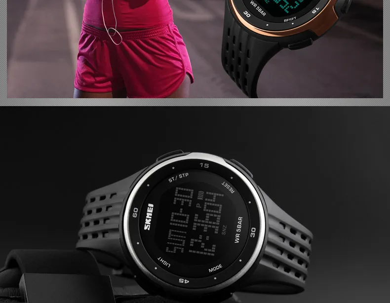 SKMEI 1219 мужские спортивные часы Хронограф Будильник цифровые часы Relogio светодиодный Дисплей Водонепроницаемый наручные часы