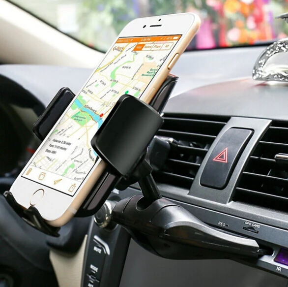 Portable Rotary Car CD Slot Dash GPS Tablet Mobile Phone Mount Stand