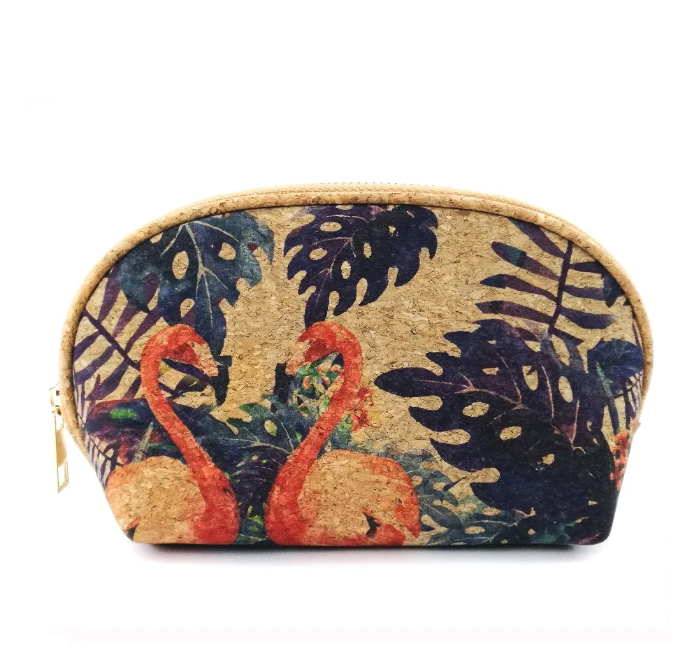 

New Arrival Flamingo Cork Storage Case Big Capacity Cork Purse