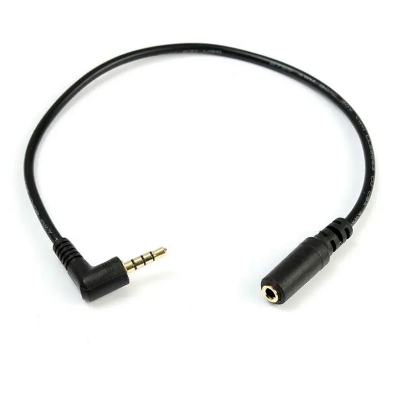 

10pcs 3.5mm  90 Right Angle Male To Female Stereo Plug Adapter Converter 25cm earphone headphone headset cable