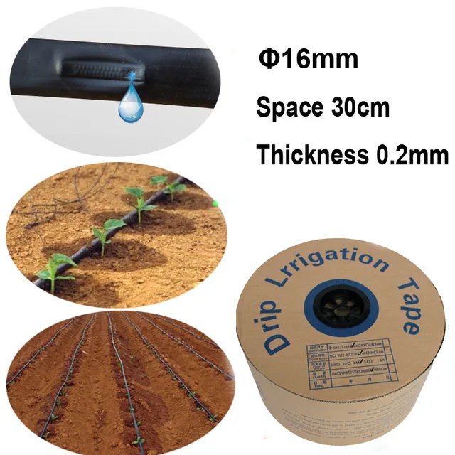 20/30/50 Meters Drip irrigation Tape 16mm Hose Watering System 0.2mm Thickness Water Saving Solutions Netafim Streamline