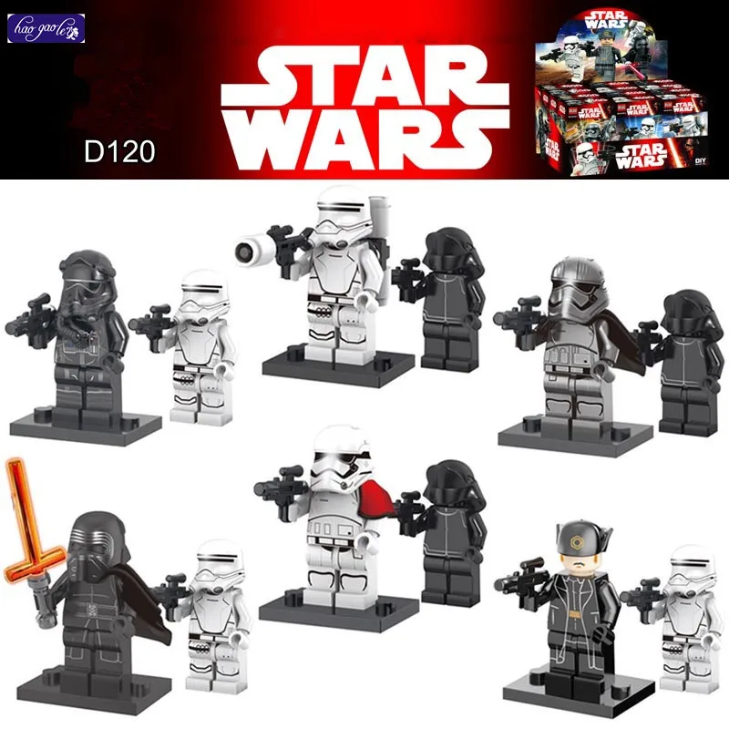 

HAOGAOLE 120pcs 7 The Force Awakens figure Hux Kylo Ren Captain Phasma Building Toy D120 Compatible with