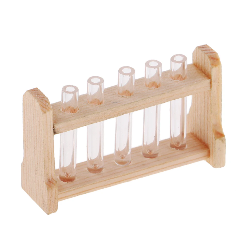 1/12 Miniature Test Tube Experiment Equipment for Dolls House Learning/Lab Room Accessory