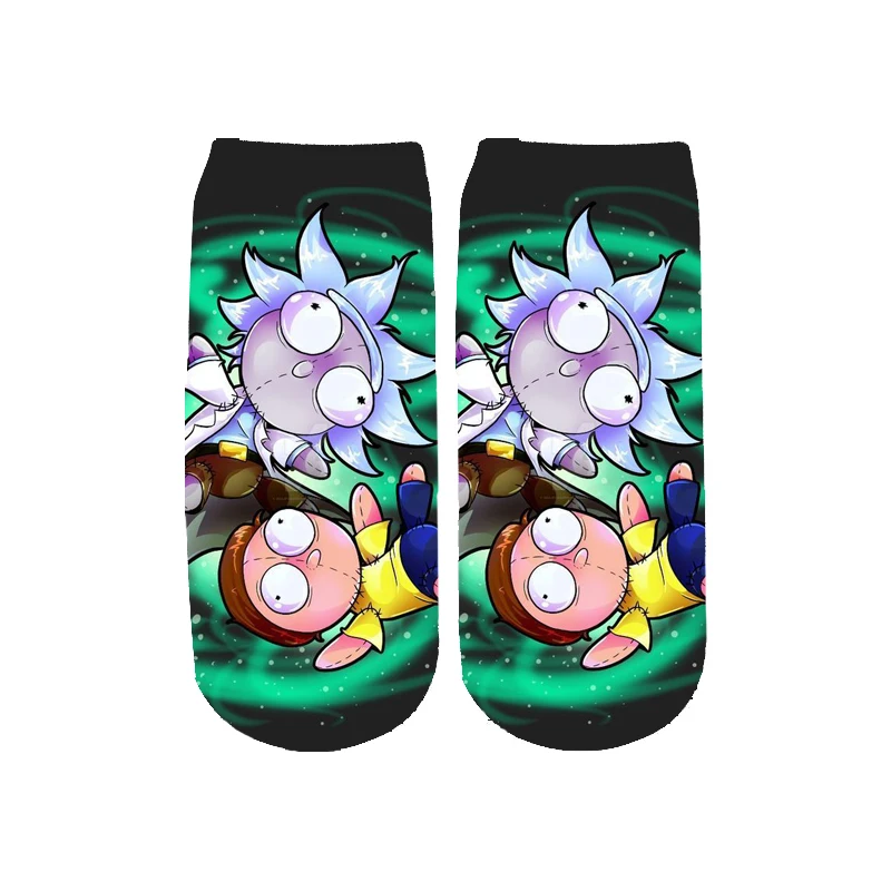 

New Men Funny sock Rick and Morty socks 3d Print Cartoon socks Men Women 3D short Sock Hose unisex stockings Tights