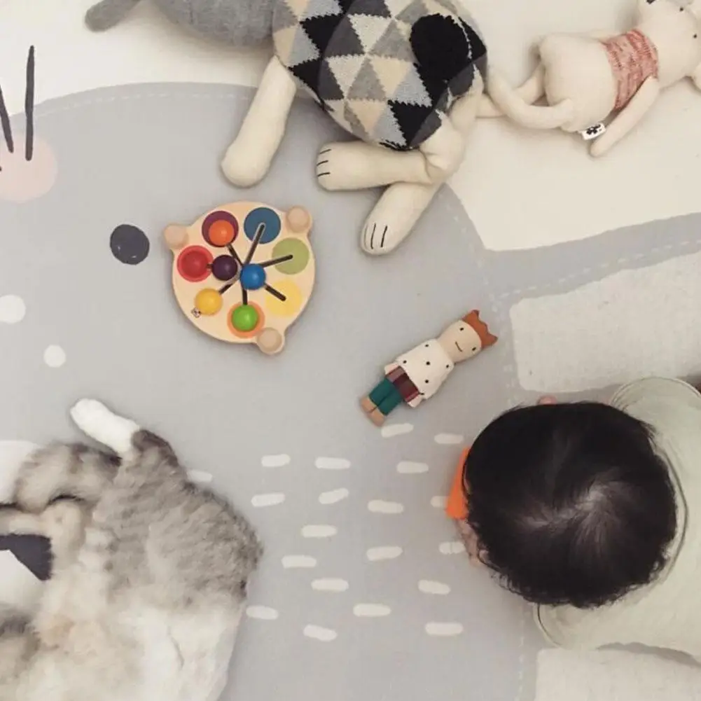 Игровой коврик, Круглый единорог, ползающее одеяло, коврик для детской игры, коврик для пола, детский спортивный коврик для занятий спортом, декор для комнаты, диаметр 120 см