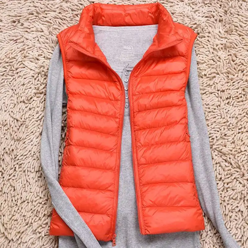 

Winter Women Down Vest Fashion Female Sleeveless Vest Jacket Warm Down Jacket Plus Size Women Sleeveless Jackets Size S-XXXXL
