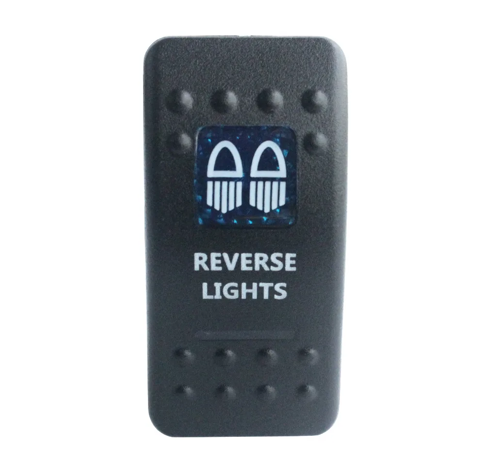 

WATERPROOF IP66 Marine Grade Car Boat RV 12v/24v Blue Led 5 Pin on-off SPST REVERSE LIGHTS Rocker Switch