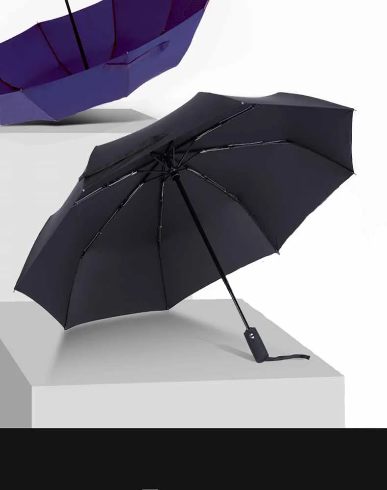 Folding  Umbrella Fully Automatic Umbrella Big Wind Resistance Umbrellas for man and women Black Blue Eight Bone Rain Sun Umbrellas 10