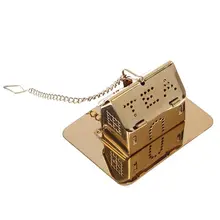 Прочная нержавеющая сталь золотого цвета мини в форме домика Чайный фильтр Чайная посуда чайные аксессуары инструменты