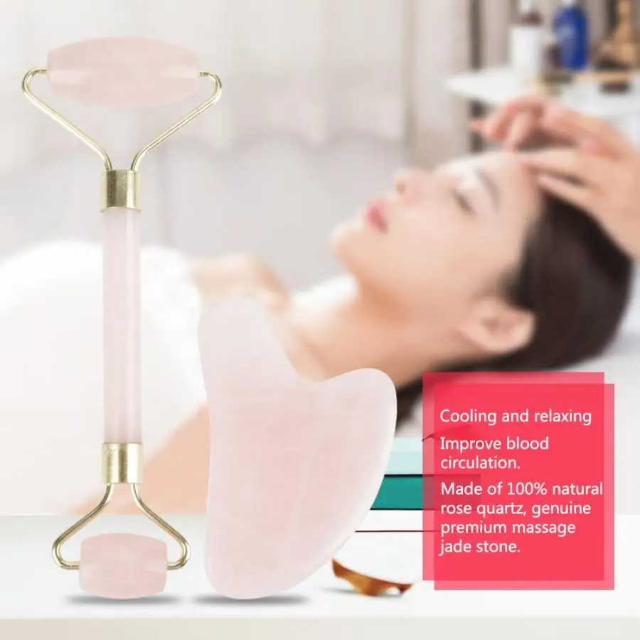 Sweater Shaver Portable Remover Handheld Dust Lint Remover Natural Double Head Rose Quartz Jade Stone Roller& Scrapping