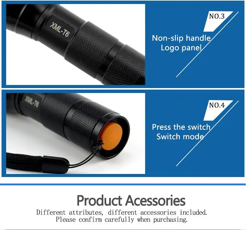 Портативный Удобный мощный светодиодный светильник-вспышка XM-L фонарь Zoomable linternas Flash светильник карманный светодиодный фонарь для охоты черный