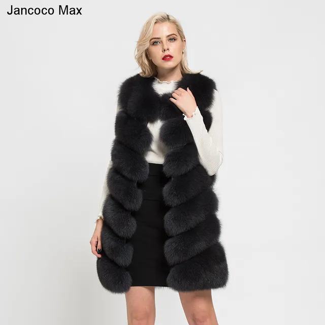 Winter Warm 100% Real Fox Fur Vest High Quality Women's Fashion Long Gilets 7 Rows Waistcoat S7161 