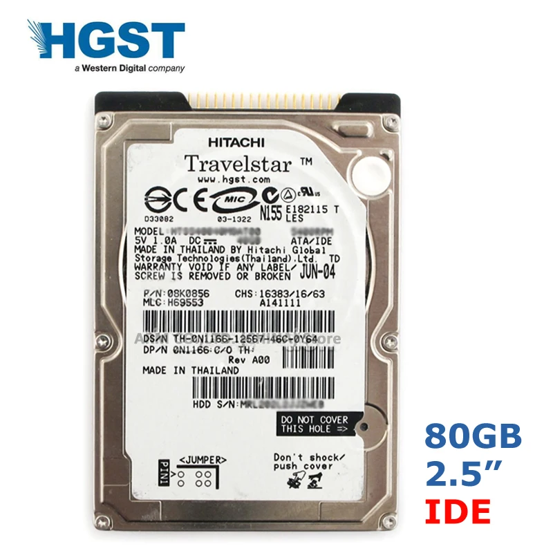 

HGST Brand 80GB 2.5" IDE PATA 4200-5400rpm HDD Internal Hard Drives disk for Laptop Notebook disco duro interno 9.5mm
