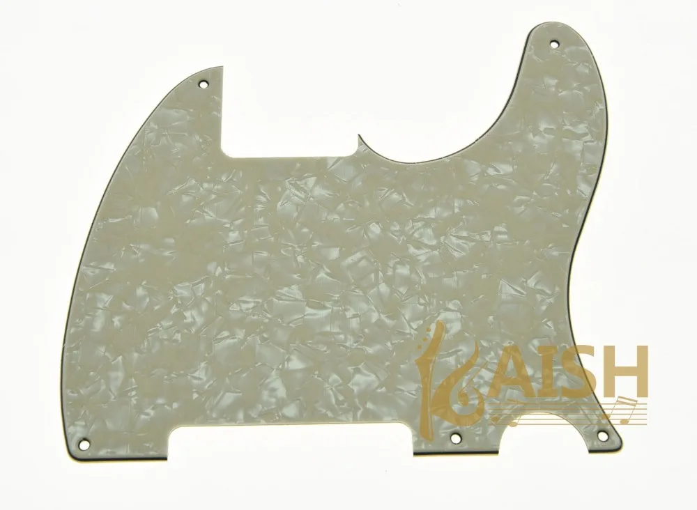 

5 Hole TL Style Blank Pick Guard Scratch Plate No Pickup Hole Aged Pearl 3 Ply