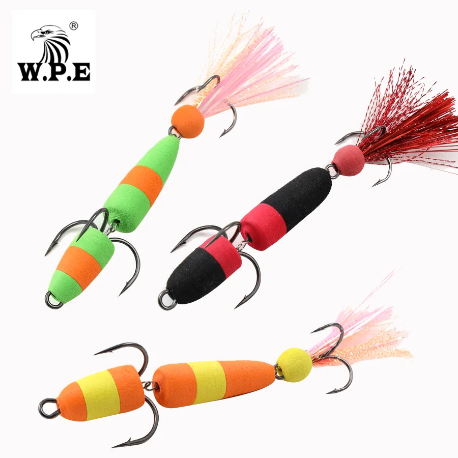 W.P.E Brand New MANDULA 1 pcs Size L Bass Lure Soft Fishing Bass Lure Density Foam Swim Baits 4.6g with 2 Treble Hooks 2/0# 1# W.P.E Brand New MANDULA 1 pcs Size L Bass Lure Soft Fishing Bass Lure Density Foam Swim Baits 4.6g with 2 Treble Hooks 2/0# 1#