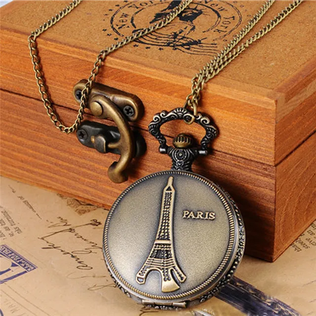 OTOKY Pocket Watch Men Bronze Eiffel Tower Paris Watch Chain Pocket Watch With N OTOKY Pocket Watch Men Bronze Eiffel Tower Paris Watch Chain Pocket Watch With N