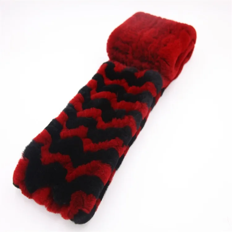  Luxury Women Real Fur Scarf Female knitted genuine Rex Rabbit Fur scarves Winter Female Warm RealFur Shawls (10)