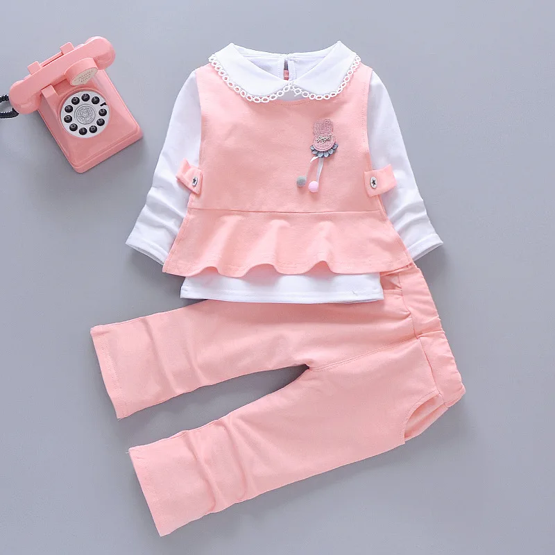 

Retail Children's Clothing T-shirt & Vest & Bottom Girl's Set Spring Baby Girl 3 Pieces Sets