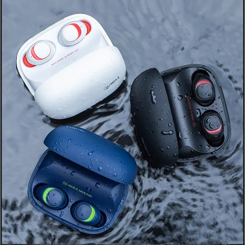 

HAVIT Bluetooth Earphone V5.0 TWS Mini Wireless Earbuds In-ear Sport IPX5 Waterproof with 2200mAh Box Rechargeable Headset I93
