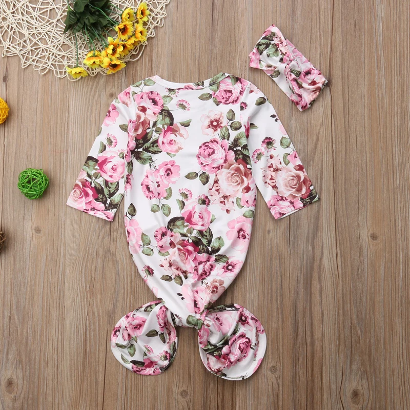 Emmaaby/ милый спальный мешок с цветочным рисунком для новорожденных девочек; спальный мешок; пеленка+ повязка на голову