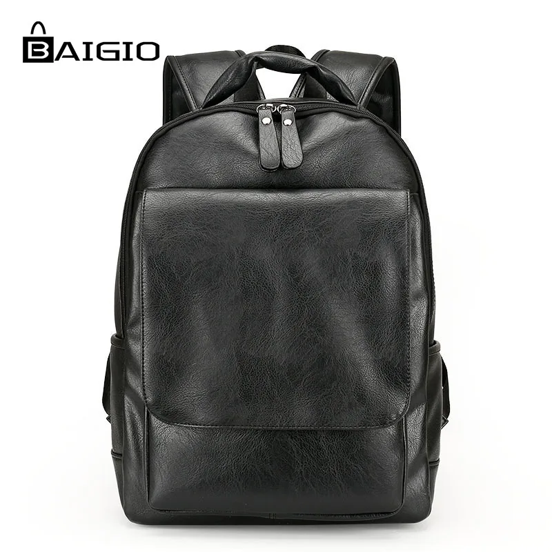 

Baigio Men Backpack High Quanity PU Men's Travel Bags Laptop Backpack Students School Bags Designer Computer Bags