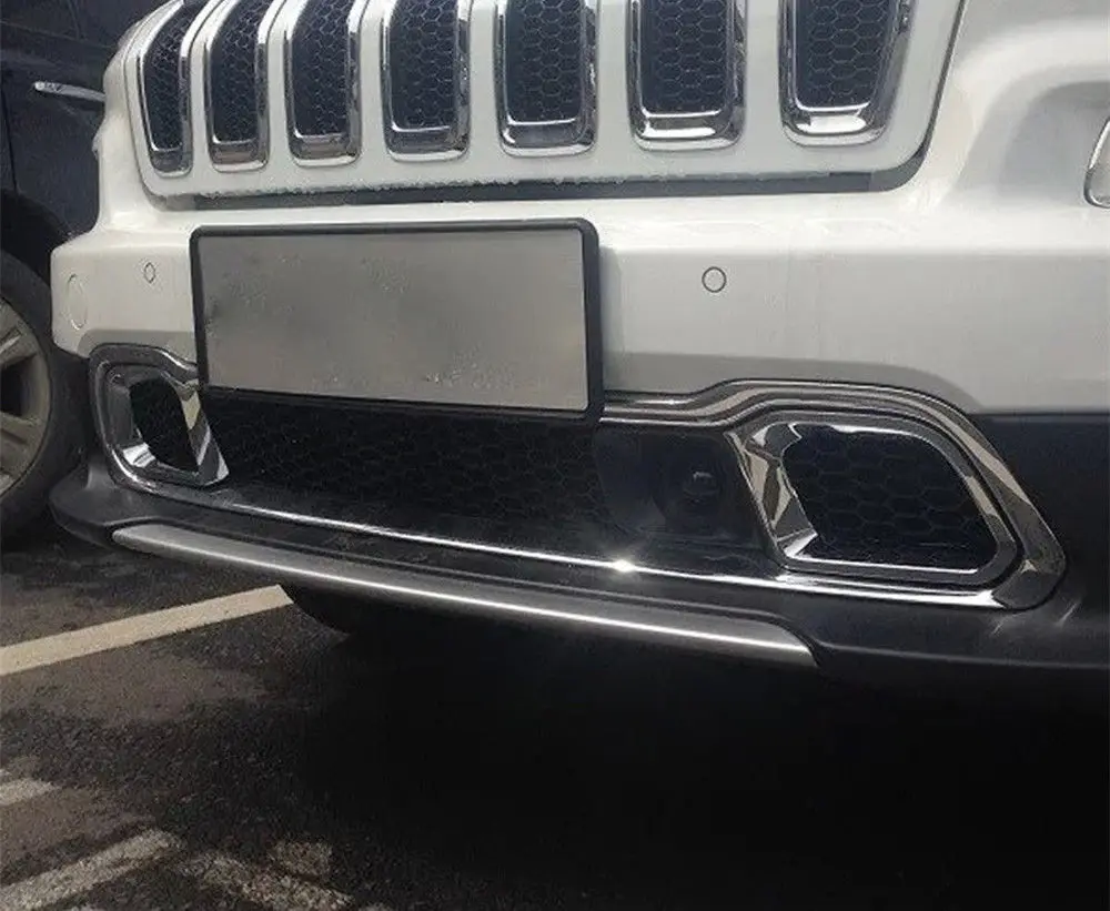 

For Jeep Cherokee 2014-2019 Chrome Front Center Racing Grille Bumper Cover Trim
