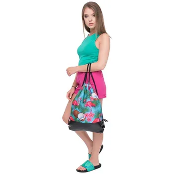 

3D Printed flamingo pattern Drawstring Storage Bags Shoulder Bags Women Hamburg Backpacks Travel storage organizer Shoes Bags