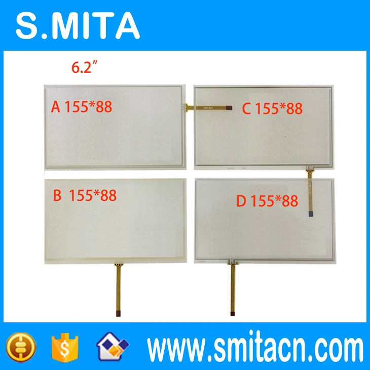 6.2 inch 4 wire resistive touch screen HSD062IDW1 -A00 A01 A02 car DVD navigation screen 155*88 155