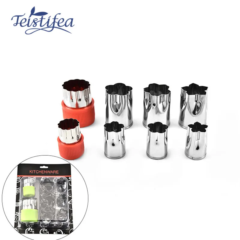 Teistifea 8pcs/set Stainless Steel Biscuit Mold With Handle 3D Cookies Cutter Pastry Fondant Cake Baking Tools | Дом и сад