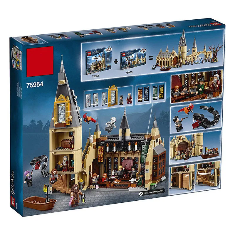 

New Harri Potter Serices Hogwarts Great Hall Compatibility Legoing Harry 75954 Potter Building Blocks Bricks Toys Gift Christmas