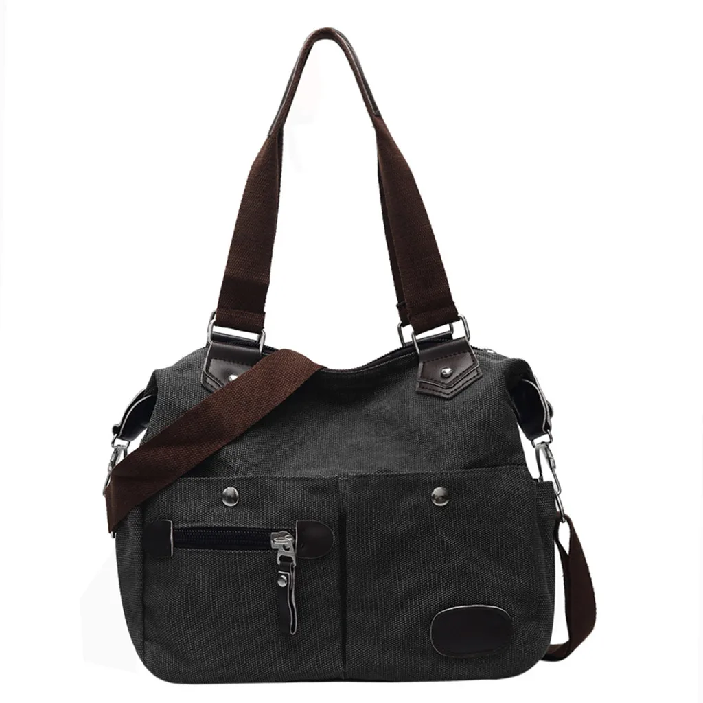 

Coneed The New Fashion Lady Retro Multi-Pocket Large Capacity Canvas Wild Outdoor Shoulder Bag Handbag 2019 May2 P40