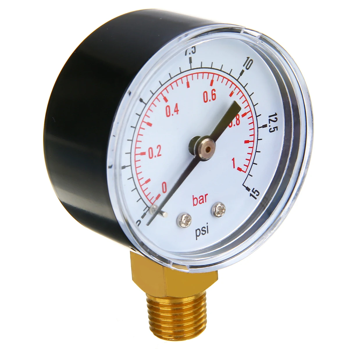 0-1 Bar 1.97" Dia Air Oil Water Pressure Gauge 1/4" NPT 0-15 PSI Manometer 