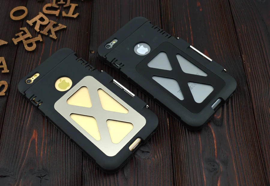Тонкий металлический флип-чехол для Apple iPhone 6 6S Plus Armor King, Жесткий Чехол, подставка, пластиковый корпус, рассеивание тепла, для улицы
