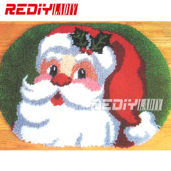

New Latch Hook Kits Acrylic Yarn Embroidery DIY Carpet Rug Santa Clause Multi-Colour Pre-Printed Wall Hanging Unfinished Crafts