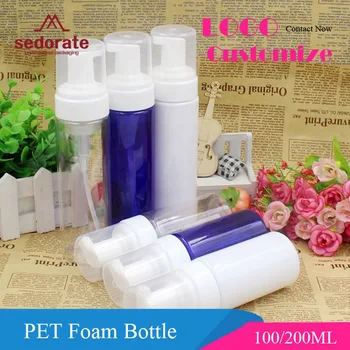 

Sedorate 20 pcs/Lot PET Clear Pump Bottles 100ML 200ML DIY Foam Product Pet White Blue Refillable Bottles Containers ZM024