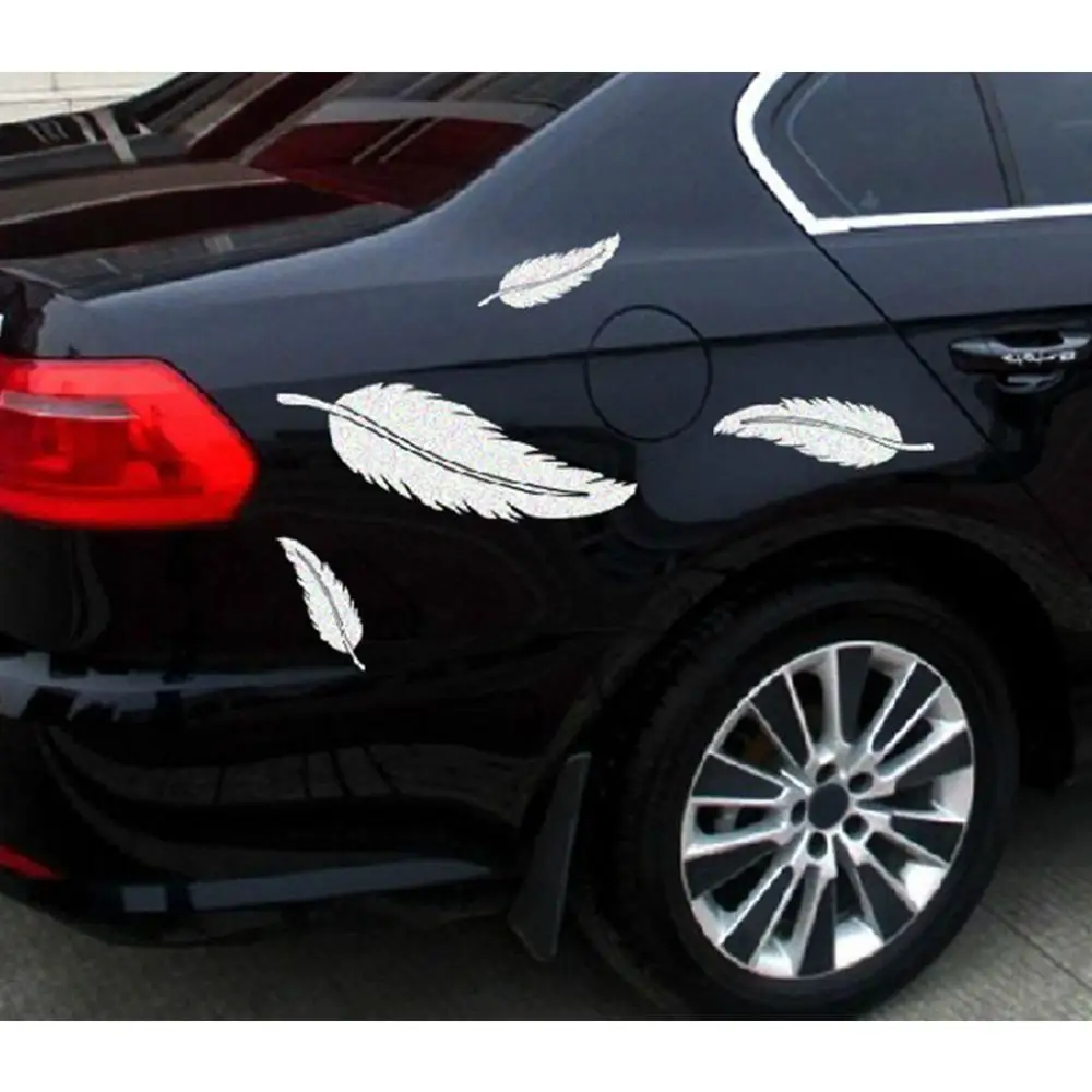 

Personality Car Stickers Cover Scratches Feathers Reflective Car Body Stickers For Personality Dress
