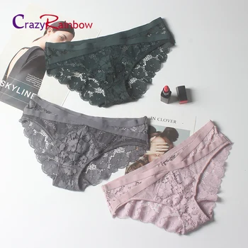 

New sale Europe, Japan, Japan and South Korea ultra-thin openwork mesh sexy low waist lace cotton inner ladies briefs