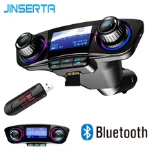 JINSERTA Мини Bluetooth MP3 плеер с fm-передатчиком светодиодный экран Handsfree TF карта USB Play Автомобильный mp3 плеер