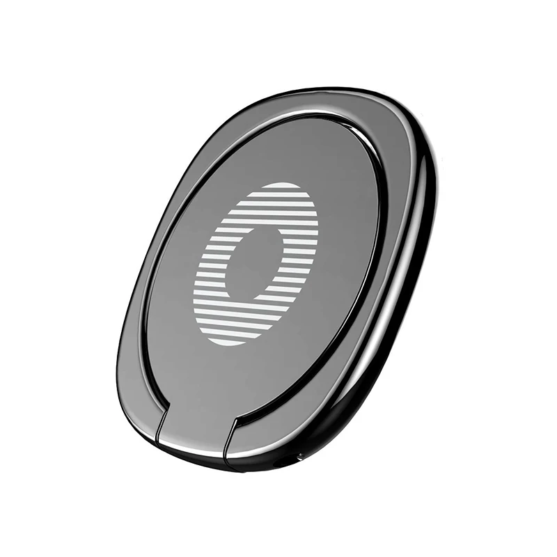 IKSNAIL 360 градусов Универсальный телефон gps металлический палец кольцо держатель для iPhone samsung Xiaomi телефон палец Стенд Автомобильный держатель Поддержка - Название цвета: Черный