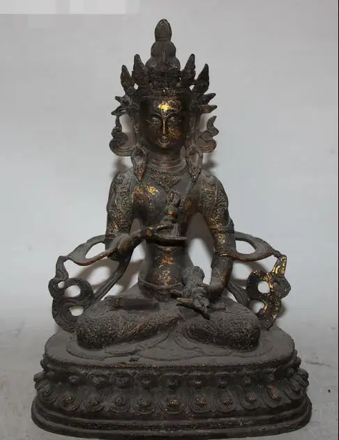 

12" Old Tibet Budddhism Bronze Vajradhara Vajrabhairava Goddess Buddha Statue