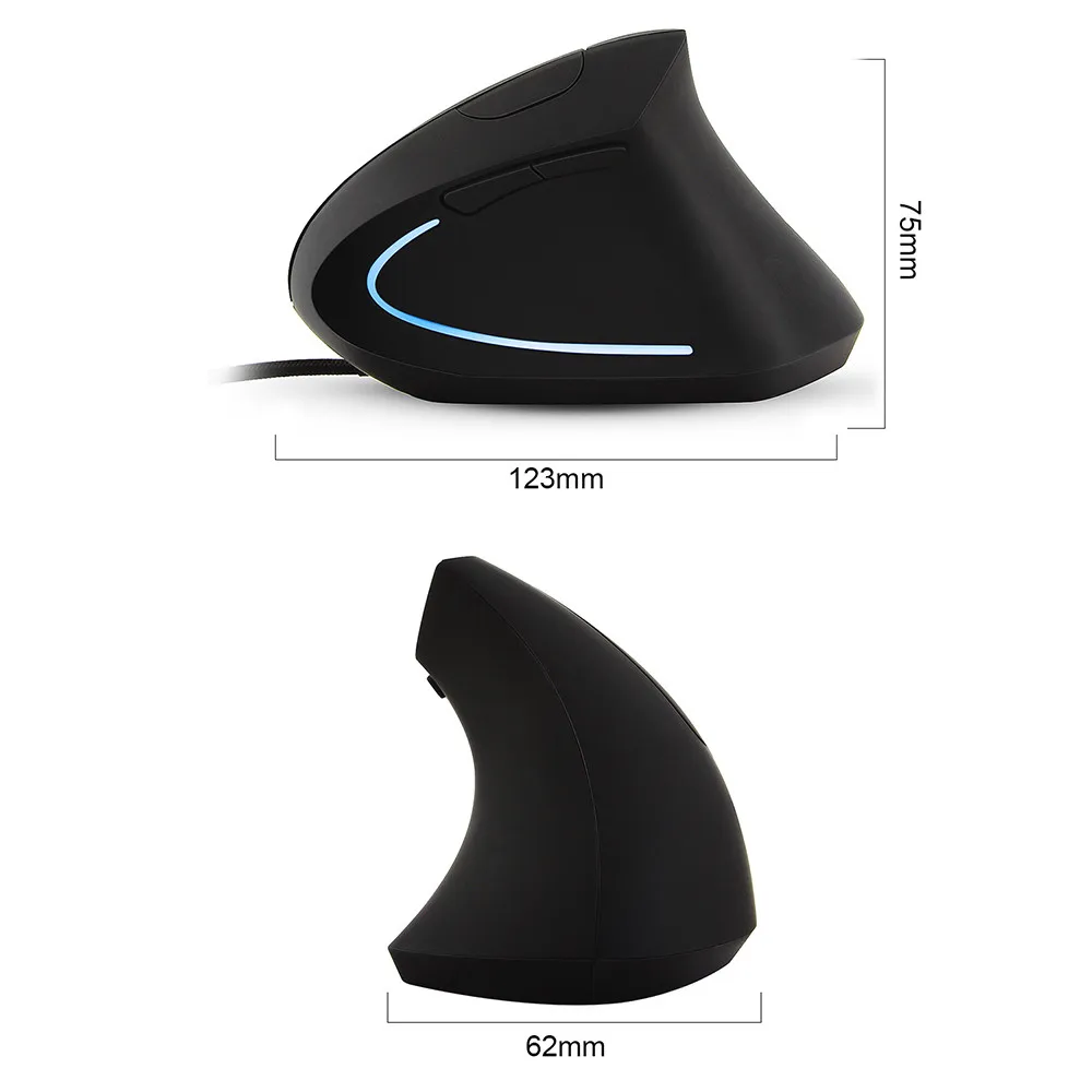 Vertical Mouse 800/1200/2000 3200 DPI Computer Wired Mause Wrist Rest Protection USB Optical Ergonomic Colorful LED Mice For PC Vertical Mouse 800/1200/2000 3200 DPI Computer Wired Mause Wrist Rest Protection USB Optical Ergonomic Colorful LED Mice For PC