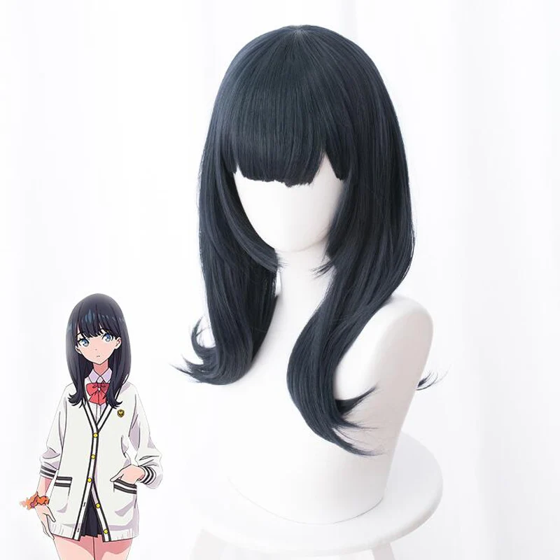 

Takarada Rikka Cosplay Wig Anime SSSS.GRIDMAN Role Playing 50cm Long Synthetic Hair +wig cap