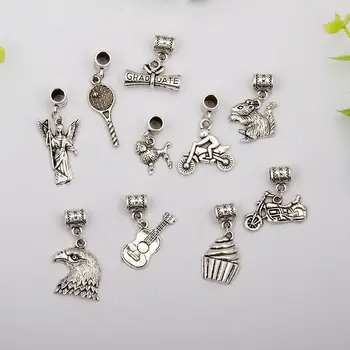 

Hot Sell 100Pcs Retro Silver Angel&Motorcycle&Squirrel Mix Charms Pendant Fashion Jewelry Wholesale For Necklace&Bracelet F105