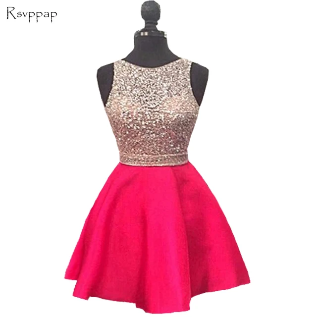 hot pink short prom dresses