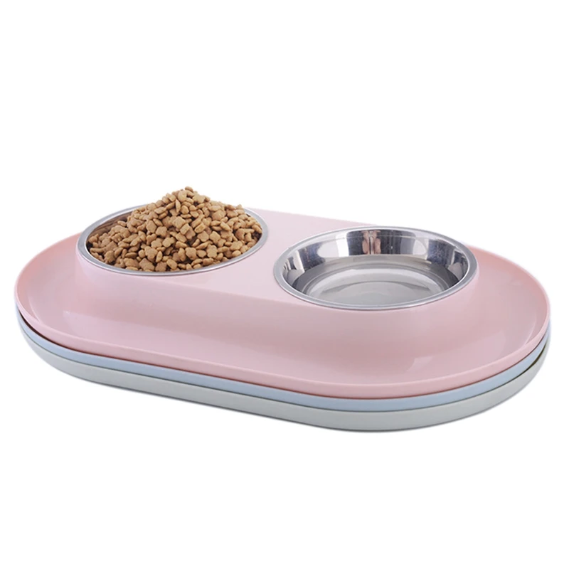 Stainless Steel Pets Dogs Feeders Bowls Double Dogs Cats Feeders Bowls Outdoor Drinking Water Pet Dog Feeders Bowls