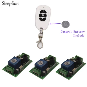 

Sleeplion Wireless Remote Control Switch 12V 10A Relay Module 3 Channel Remote Control Switch Transmitter Receiver 12V