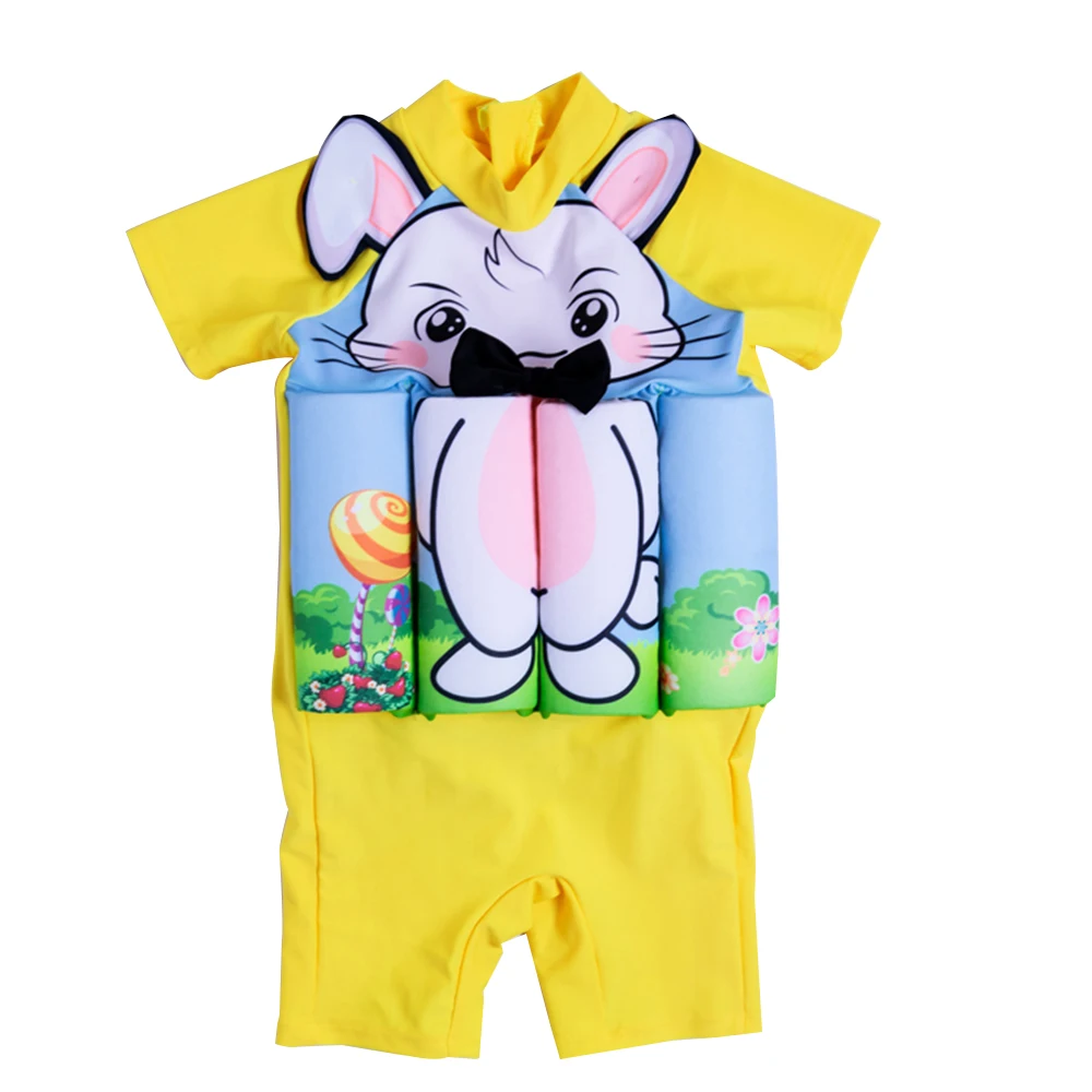 Яркий цельный купальный костюм с рисунком Человека-паука, детская одежда для плавания, плавучий плавающий купальный костюм, безопасный защитный костюм с рукавами для плавания - Цвет: 2906 3D rabbit