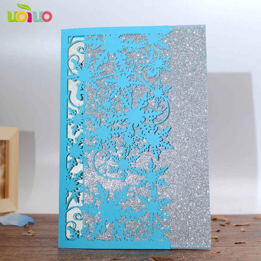 laser cut christmas wedding invitation card and greeting card 3d