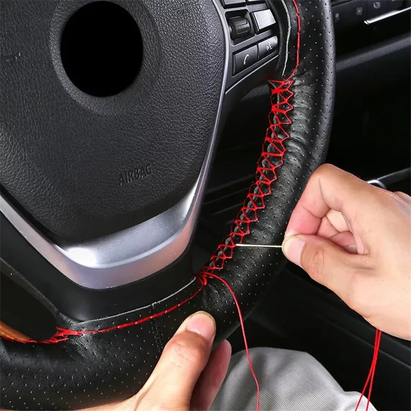 Универсальный чехол для руля из натуральной кожи 2020 38 см автомобиля DIY мягкой
