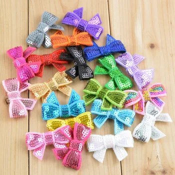 

40pcs/lot Baby Girl Sequined Bow DIY Headwear Accessories For Children Birthday Crown clip